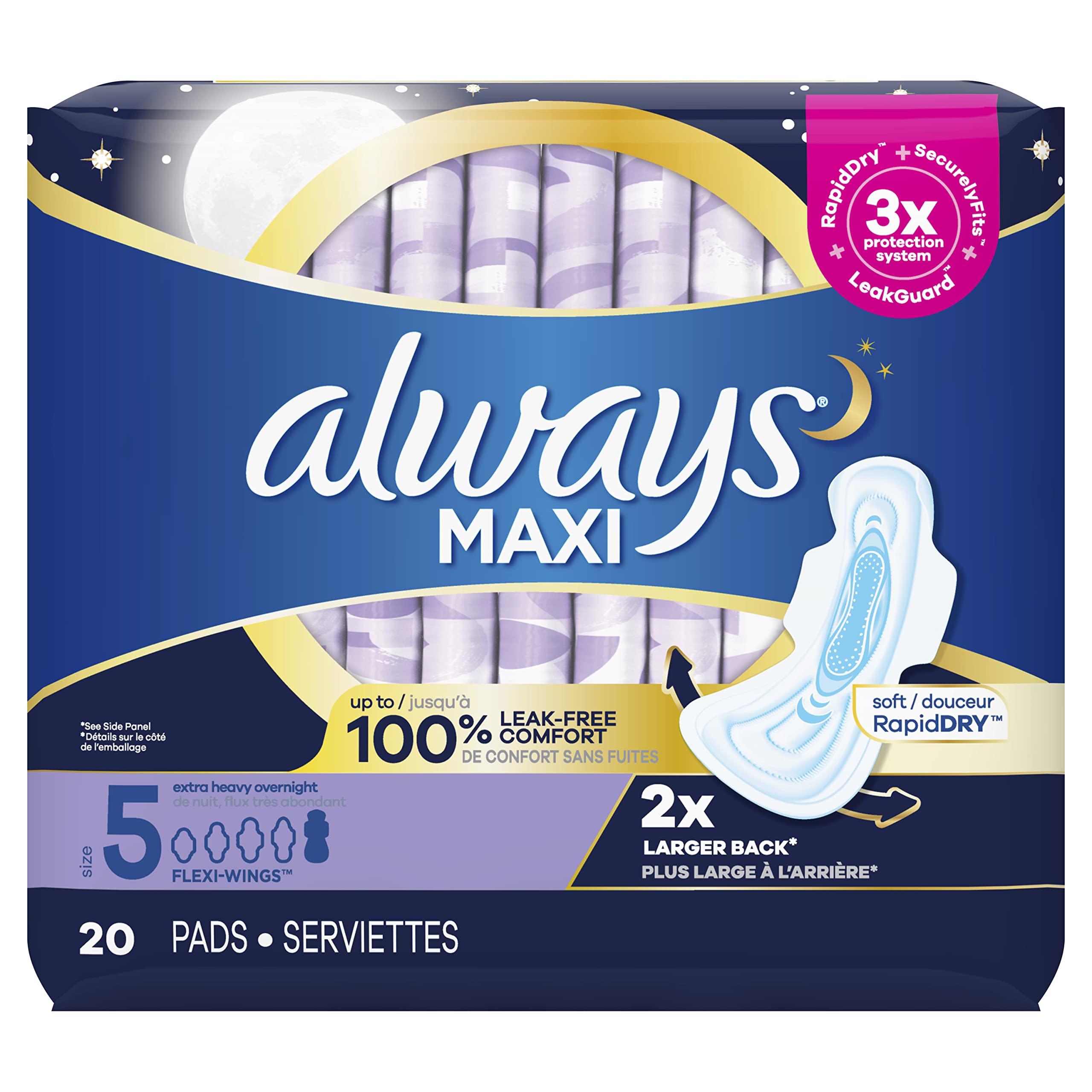 ALWAYS MAXI PADS - OVERNIGHT 15 PACK