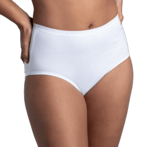 WOMEN'S COTTON BRIEF PANTY, WHITE 3 PACK